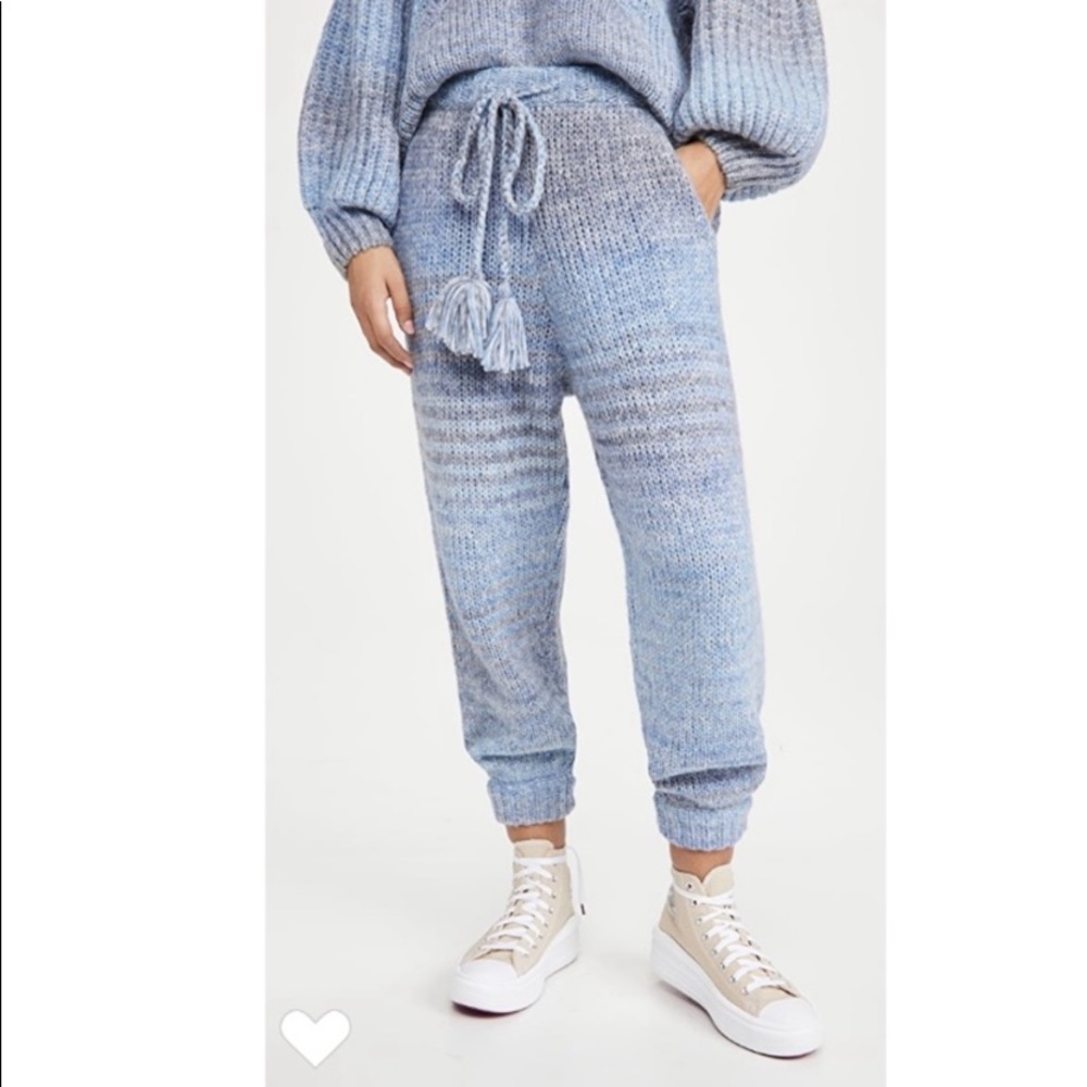 LoveShackFancy Blue Blossom Knit Joggers